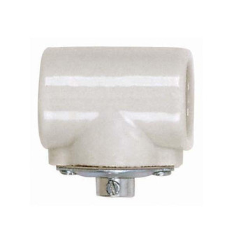 Twin Porcelain Socket With Flange Bushing Cap in Glazed White (230|801225)