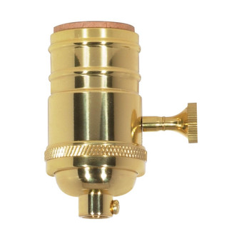 3 Way (2 Circuit) Turn Knob Socket in Polished Brass (230|801046)