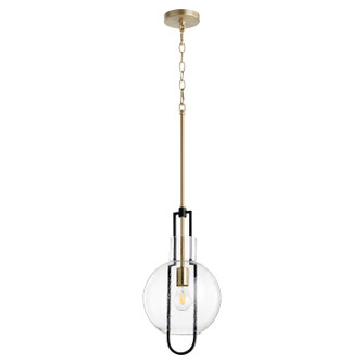 Textured Glass Pendants One Light Pendant in Textured Black w/ Aged Brass (19|89106980)