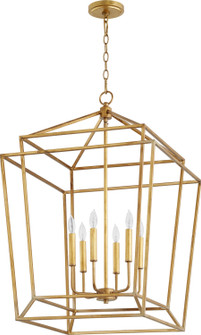 Monument Six Light Entry Pendant in Gold Leaf (19|8807674)