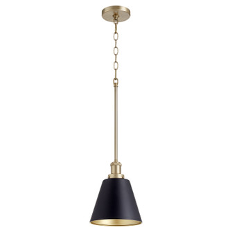 877 Cone Pendants One Light Pendant in Textured Black w/ Aged Brass (19|8776980)