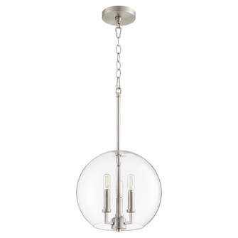873 Globe Pendants Three Light Pendant in Satin Nickel (19|873365)