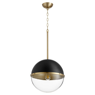 Sphere Pendants One Light Pendant in Textured Black w/ Aged Brass (19|83146980)