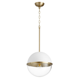 Sphere Pendants One Light Pendant in Studio White w/ Aged Brass (19|83120880)