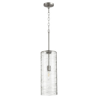 One Light Pendant in Satin Nickel w/ Textured Glass (19|819265)