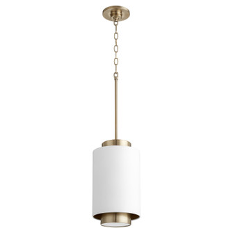 Cylinder Pendants One Light Pendant in Studio White|Aged Brass (19|80080880)