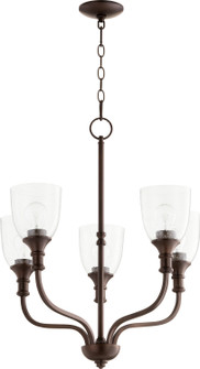 Richmond Five Light Chandelier in Oiled Bronze w/ Clear/Seeded (19|68115186)