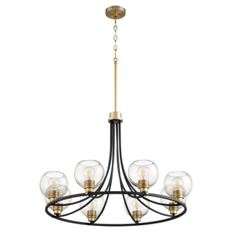 Clarion Eight Light Chandelier in Textured Black w/ Aged Brass (19|67286980)