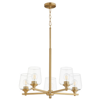 Veno Five Light Chandelier in Aged Brass (19|658580)