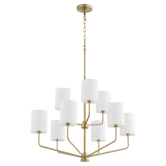 Harmony Nine Light Chandelier in Aged Brass (19|657980)