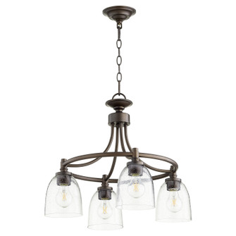 Rossington Four Light Chandelier in Oiled Bronze w/ Clear/Seeded (19|64224286)
