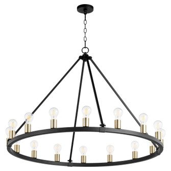 Paxton 16 Light Chandelier in Textured Black|Aged Brass (19|64166980)