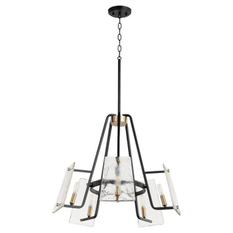 Tioga Five Light Chandelier in Textured Black w/ Aged Brass (19|637569)