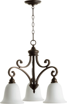 Bryant Three Light Chandelier in Oiled Bronze|Satin Opal (19|63543186)