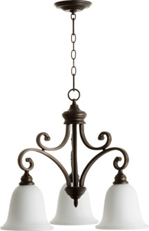 Bryant Three Light Chandelier in Oiled Bronze w/ Satin Opal (19|63543186)