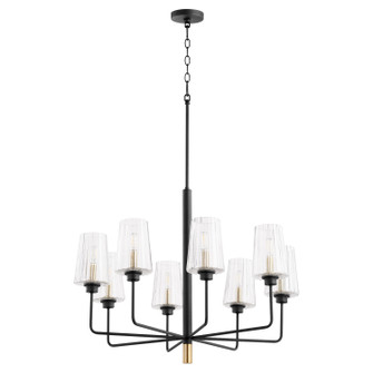 Dalia Eight Light Chandelier in Textured Black w/ Aged Brass (19|62586980)