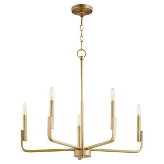 Tempo Six Light Chandelier in Aged Brass (19|6210580)