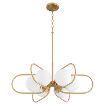 Belmont Six Light Chandelier in Aged Brass (19|6137680)