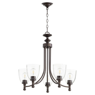 Rossington Five Light Chandelier in Oiled Bronze|Clear Seeded (19|61225286)