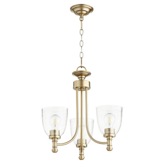 Rossington Three Light Chandelier in Aged Brass w/ Clear/Seeded (19|61223280)