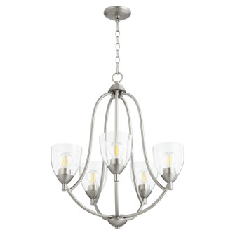 Barkley Five Light Chandelier in Satin Nickel w/ Clear/Seeded (19|60695265)