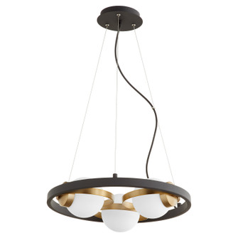 Nimbus Three Light Chandelier in Textured Black w/ Aged Brass (19|60636980)