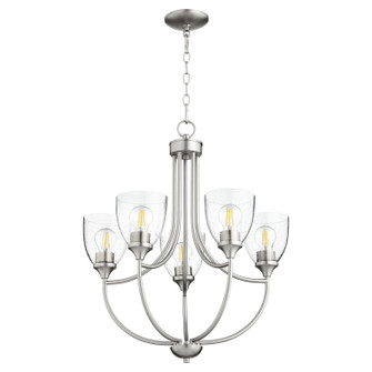 Enclave Five Light Chandelier in Satin Nickel|Clear Seeded (19|60595265)