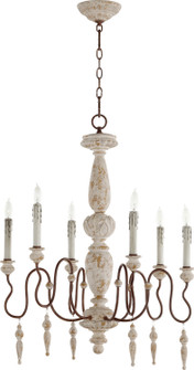 La Maison Six Light Chandelier in Manchester Grey|Rust Accents (19|60526156)