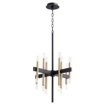 Luxe 16 Light Chandelier in Textured Black|Aged Brass (19|60166980)