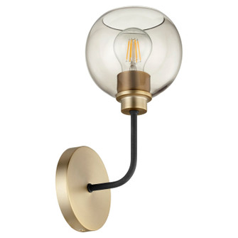 Clarion One Light Wall Mount in Textured Black w/ Aged Brass (19|57216980)