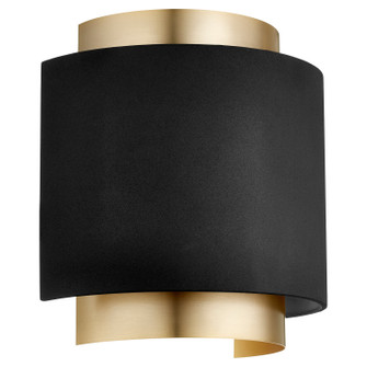 5610 Half Drum Sconce One Light Wall Sconce in Textured Black|Aged Brass (19|56106980)
