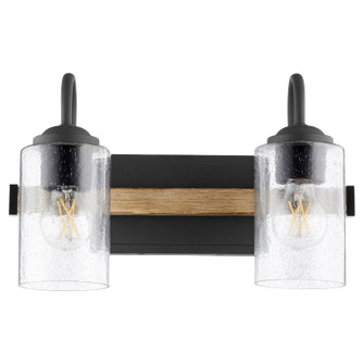 5140 Pepper Glass Lighting Series Two Light Vanity in Textured Black w/ Driftwood finish (19|5140269)