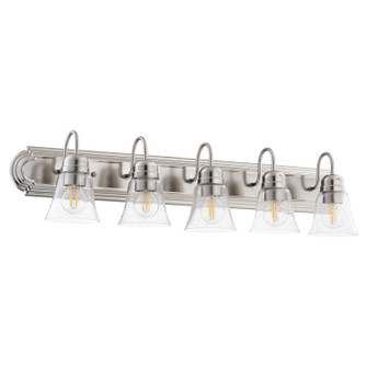 Campbell Five Light Vanity in Satin Nickel|Clear Seeded (19|50945265)