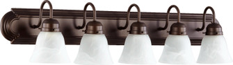 Campbell Five Light Vanity in Oiled Bronze|Faux Alabaster (19|50945186)