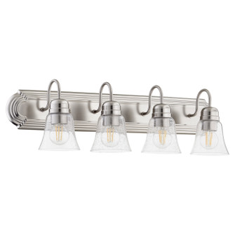 Campbell Four Light Vanity in Satin Nickel|Clear Seeded (19|50944265)