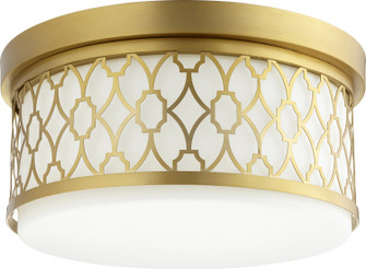 344 Geometric Ceiling Mounts Three Light Ceiling Mount in Aged Brass (19|3441480)
