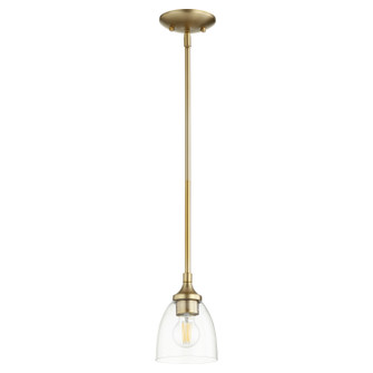 Enclave One Light Pendant in Aged Brass w/ Clear/Seeded (19|3059280)