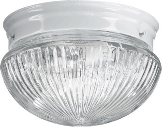 3012 Ribbed Mushrooms Two Light Ceiling Mount in White (19|301286)