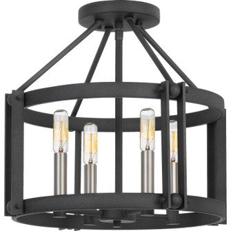 Victor Four Light Semi-Flush Mount in Mottled Black (10|VC1716MB)