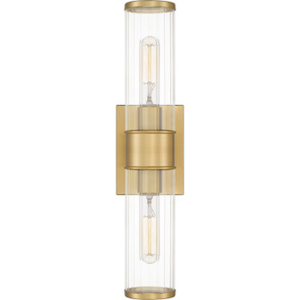 Quoizel Wood Two Light Wall Sconce in Aged Brass (10|QW16128AB)