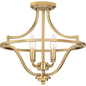 Harvel Four Light Semi-Flush Mount in Weathered Brass (10|QF5119WS)