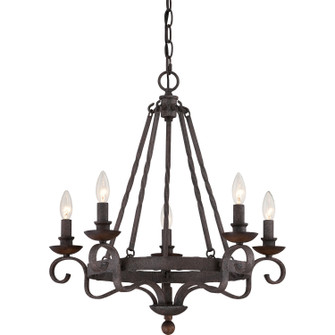 Noble Five Light Chandelier in Rustic Black (10|NBE5005RK)