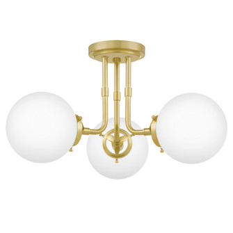 Landry Three Light Semi-Flush Mount in Satin Brass (10|LRY1720Y)