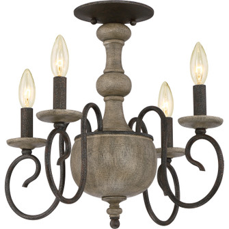 Castile Four Light Semi-Flush Mount in Rustic Black (10|CS1718RK)