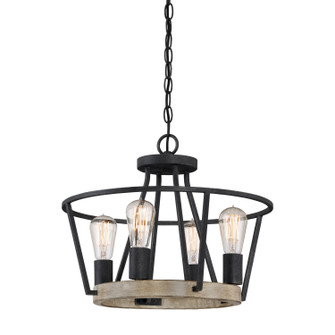 Brockton Four Light Semi-Flush Mount in Grey Ash (10|BRT1717GK)