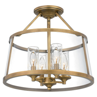 Barlow Four Light Semi-Flush Mount in Weathered Brass (10|BAW1716WS)