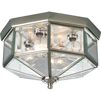 Beveled Glass Four Light Flush Mount in Brushed Nickel (54|P578909)