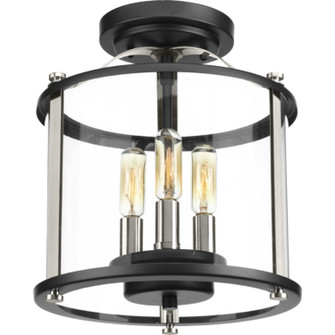 Squire Three Light Semi-Flush convertible in Black (54|P550011031)