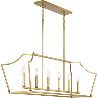 Parkhurst Six Light Linear Island Chandelier in Brushed Bronze (54|P400300109)