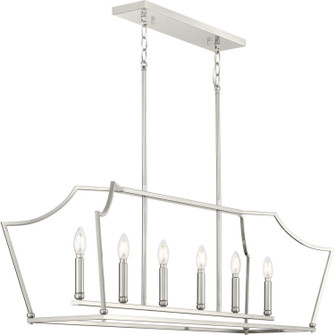 Parkhurst Six Light Linear Island Chandelier in Brushed Nickel (54|P400300009)